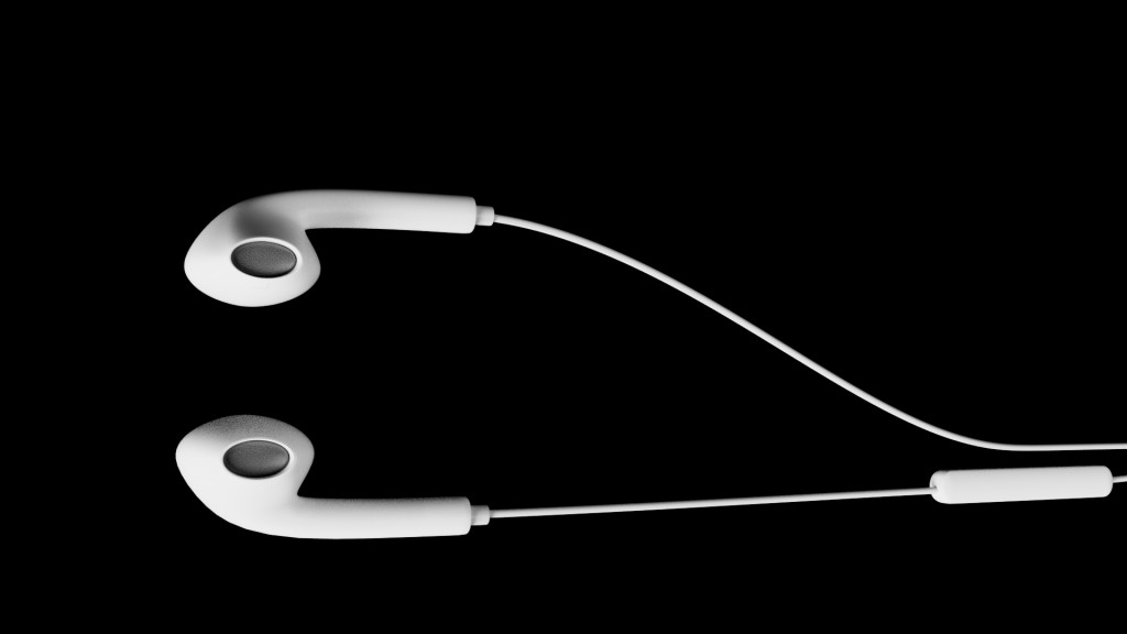Apple Earpod with PBR textures preview image 1